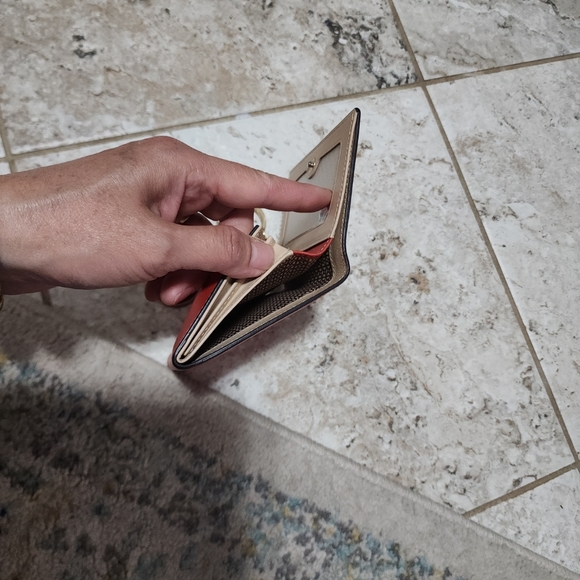 Louis Quatorze Charm Detailed Folding Half Saffiano Leather Wallet - Picture 9 of 9